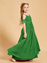Robes de Demoiselle d'Honneur Junior à Hors de l'Épaule Vert