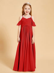 Robes de Demoiselle d'Honneur Junior à Hors de l'Épaule Rouge