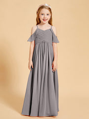 Robes de Demoiselle d'Honneur Junior à Hors de l'Épaule Argent