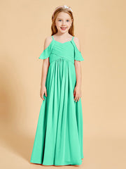 Robes de Demoiselle d'Honneur Junior à Hors de l'Épaule Turquoise