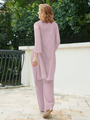 Pantsuit Chic en Mousseline Top en Dentelle avec Veste Dusk Grande Taille