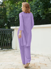 Pantsuit Chic en Mousseline Top en Dentelle avec Veste Tahiti