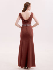 Robe Mousseline Fourreau avec Ceinture Perlée terracotta Grande Taille
