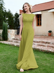Robe de A-ligne en Mousseline avec Décolleté Illusion Trèfle Grande Taille