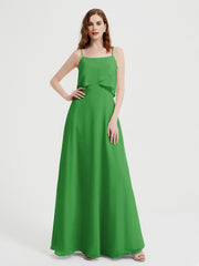 Spaghetti Bretelles Simple Robes De Demoiselle d'Honneur Vert