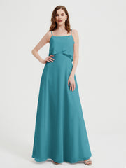 Spaghetti Bretelles Simple Robes De Demoiselle d'Honneur Jade