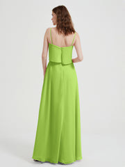 Spaghetti Bretelles Simple Robes De Demoiselle d'Honneur Vert Citron