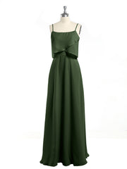 Spaghetti Bretelles Simple Robes De Demoiselle d'Honneur Olive Verte Grande Taille