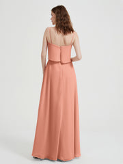 Spaghetti Bretelles Simple Robes De Demoiselle d'Honneur Papaye
