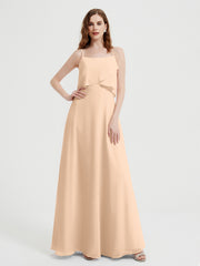 Spaghetti Bretelles Simple Robes De Demoiselle d'Honneur Pêche