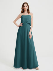 Spaghetti Bretelles Simple Robes De Demoiselle d'Honneur Paon
