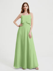 Spaghetti Bretelles Simple Robes De Demoiselle d'Honneur Sauge
