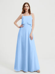 Spaghetti Bretelles Simple Robes De Demoiselle d'Honneur Bleu Ciel