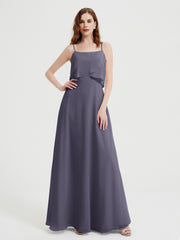 Spaghetti Bretelles Simple Robes De Demoiselle d'Honneur Orageux