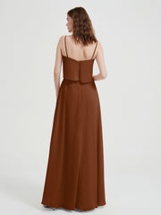 Spaghetti Bretelles Simple Robes De Demoiselle d'Honneur terracotta Grande Taille
