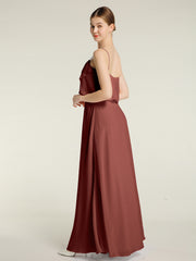 Spaghetti Bretelles Simple Robes De Demoiselle d'Honneur terracotta Grande Taille