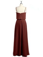 Spaghetti Bretelles Simple Robes De Demoiselle d'Honneur terracotta Grande Taille