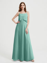 Spaghetti Bretelles Simple Robes De Demoiselle d'Honneur Turquoise
