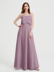 Spaghetti Bretelles Simple Robes De Demoiselle d'Honneur Vintage Mauve
