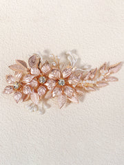Épingle à Cheveux Métal Fleurs et Feuilles Peintes à la Main