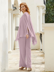 Pantsuit à Manches Flottantes Top en Mousseline Dusk