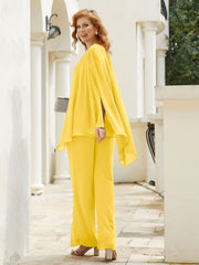 Pantsuit à Manches Flottantes Top en Mousseline Souci