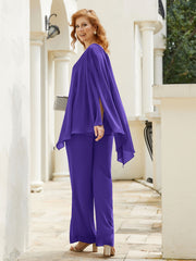 Pantsuit à Manches Flottantes Top en Mousseline Régence
