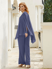 Pantsuit à Manches Flottantes Top en Mousseline Orageux