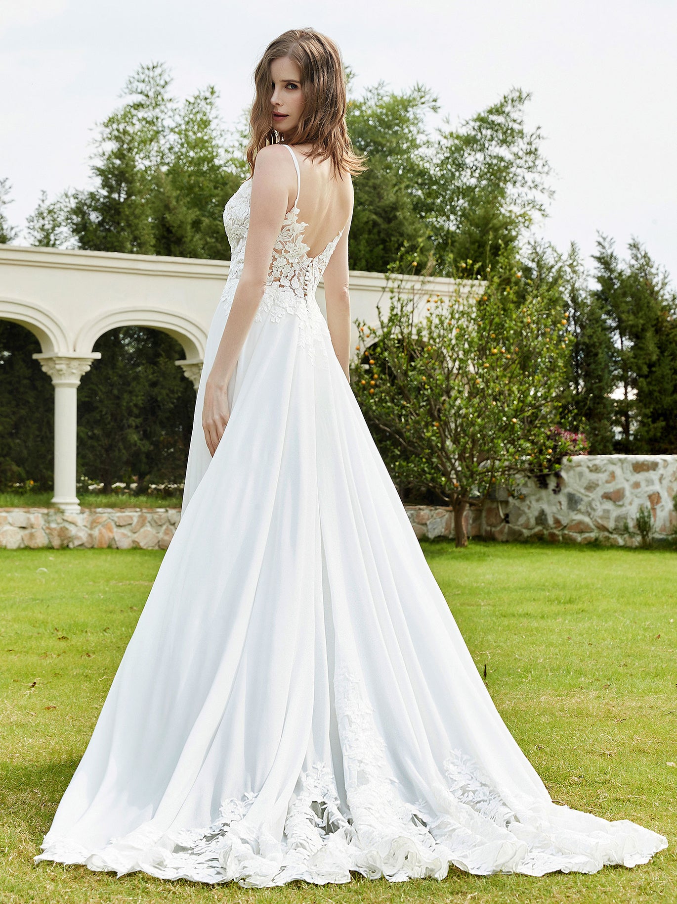 Robe Blanche Mousseline De Soie Robe De Mariee Robe De Mariée En