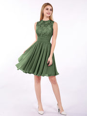 Col d'Illusion Mousseline et Dentelle Robe Olive Verte Grande Taille