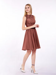 Col d'Illusion Mousseline et Dentelle Robe terracotta Grande Taille