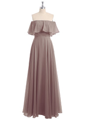 Hors De l'Épaule Mousseline Longueur Complète Robe Dusk