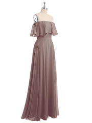 Hors De l'Épaule Mousseline Longueur Complète Robe Dusk