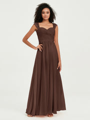 Col En Cœur Mousseline Robes Avec Dentelle Mancherons Chocolat