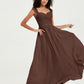Col En Cœur Mousseline Robes Avec Dentelle Mancherons Chocolat