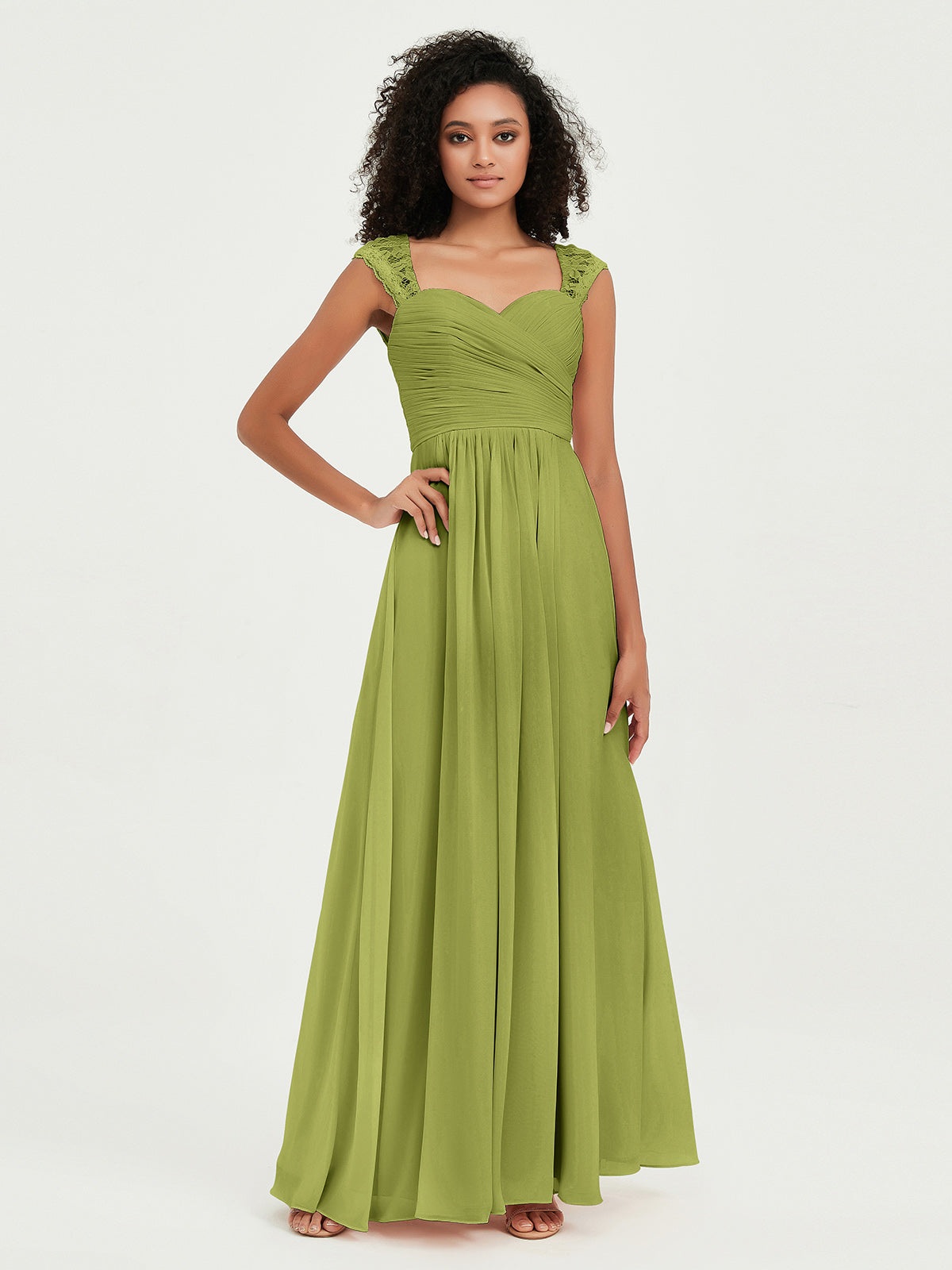 Col En Cœur Mousseline Robes Avec Dentelle Mancherons Trèfle