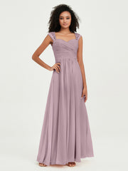 Col En Cœur Mousseline Robes Avec Dentelle Mancherons Dusk