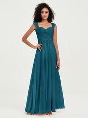 Col En Cœur Mousseline Robes Avec Dentelle Mancherons Bleu Encre