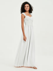 Col En Cœur Mousseline Robes Avec Dentelle Mancherons Ivoire