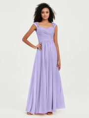 Col En Cœur Mousseline Robes Avec Dentelle Mancherons Lilas