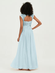 Col En Cœur Mousseline Robes Avec Dentelle Mancherons Brume