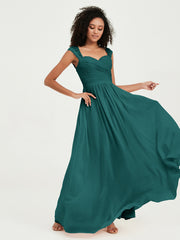 Col En Cœur Mousseline Robes Avec Dentelle Mancherons Paon