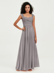 Col En Cœur Mousseline Robes Avec Dentelle Mancherons Argent