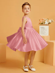 Robe de Fille Courte à A-ligne avec Nœud Flamant