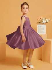 Robe de Fille Courte à A-ligne avec Nœud Mûre