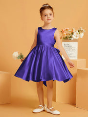 Robe de Fille Courte à A-ligne avec Nœud Régence