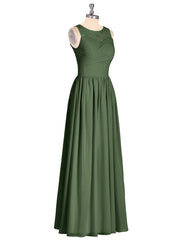 Illusion Col en Cœur Mousseline Robe Demoiselle d'honneur Olive Verte Grande Taille