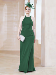 Robe Fourreau en Dentelle Longueur au Sol Licou Vert Foncé Grande Taille
