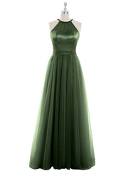Col d'Illusionline Longue Tulle Robe Olive Verte Grande Taille