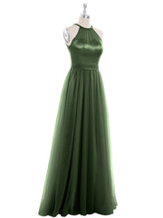 Col d'Illusionline Longue Tulle Robe Olive Verte